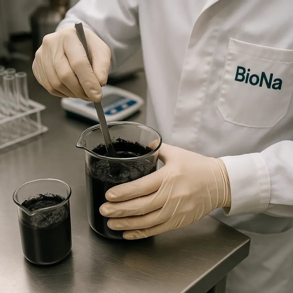 BioNa laboratory process preparing carbon-rich material